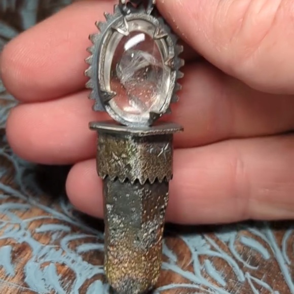 Elegant Gold and Sterling Silver Pendant Necklace with...